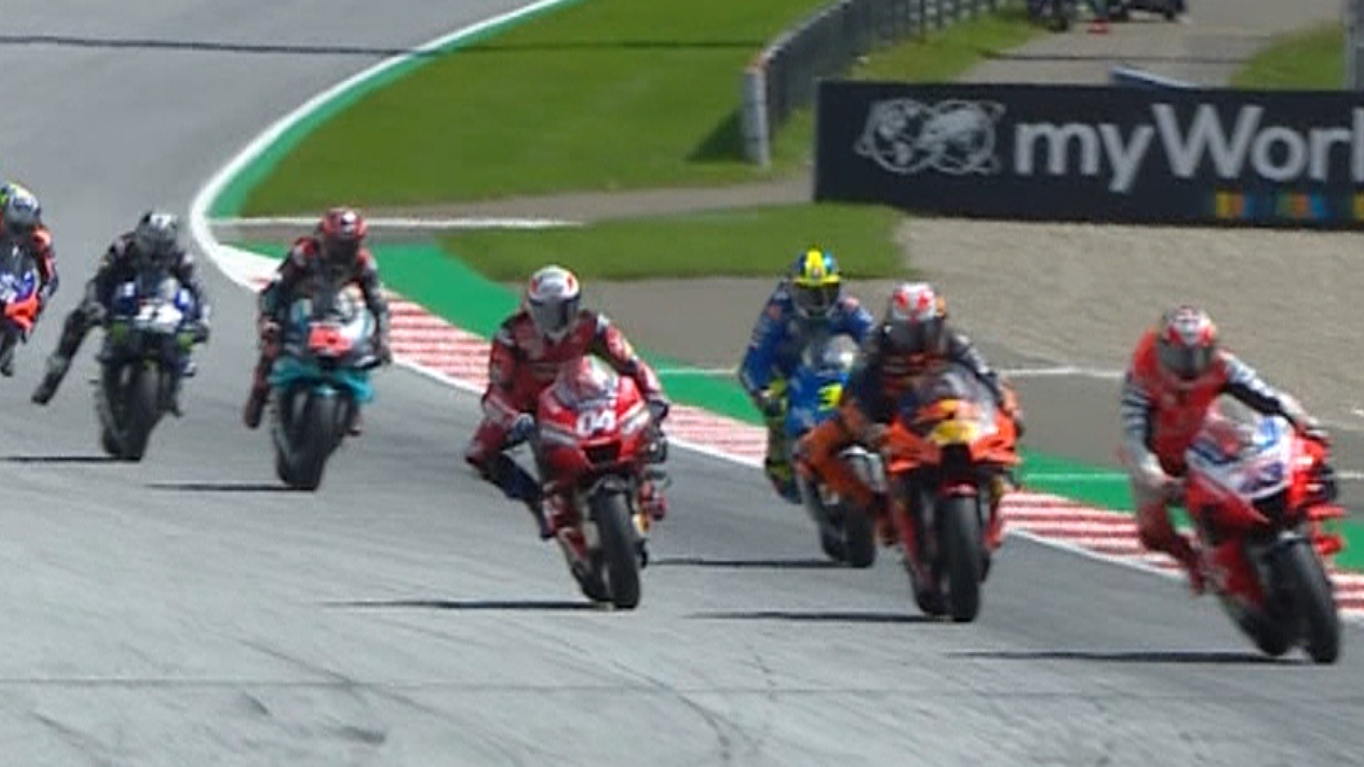 Riders Ok After Spectacular Crash In Motogp Race Won By Dovizioso